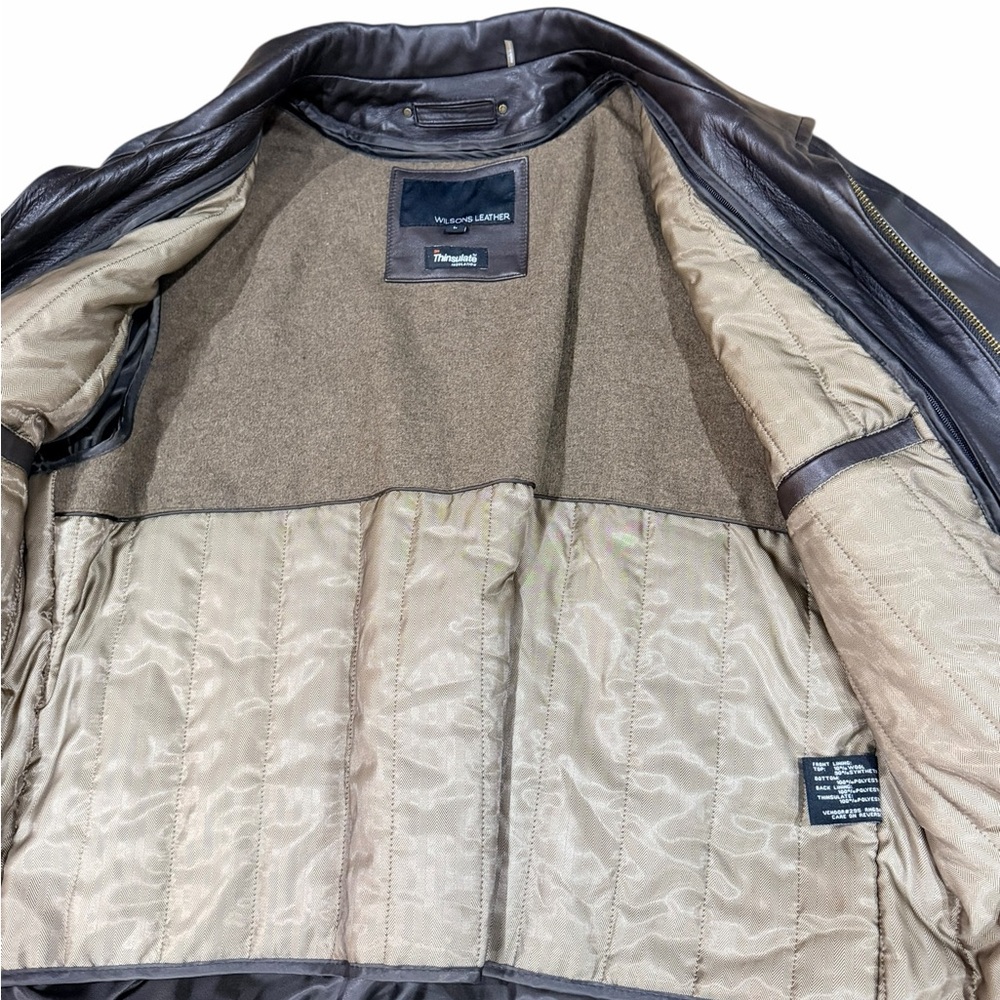 🔥 VTG Wilson Leather Men's Flight Bomber Thinsulate Insulation Jacket SZ L New - Picture 8 of 13
